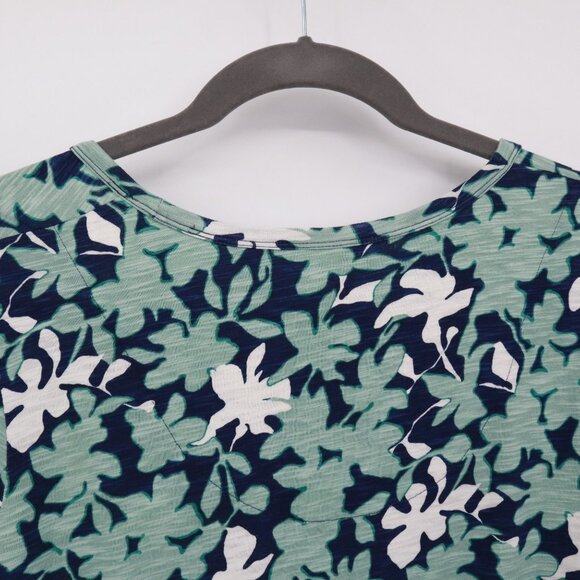 Chico's Floral Smocked Cuff Tee Womens XL Blue Bloomcore Peasant Boho Hippie‎ - Picture 11 of 16